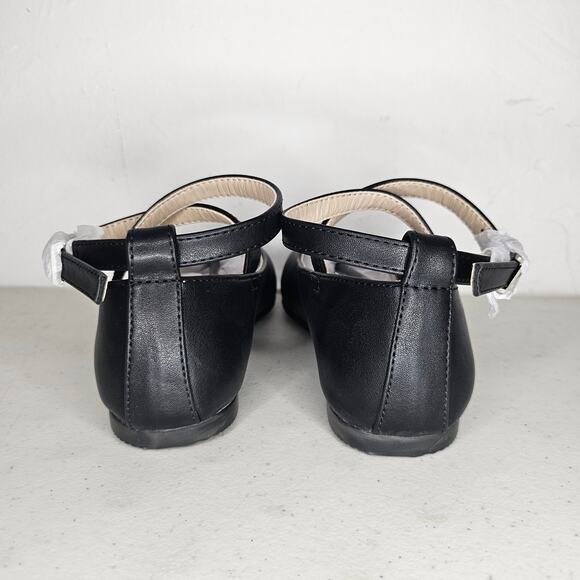 Coutgo Girls Mary Jane Shoes Ankle Buckle Flats Toddler Little Kid Size 11 Black - Picture 2 of 6